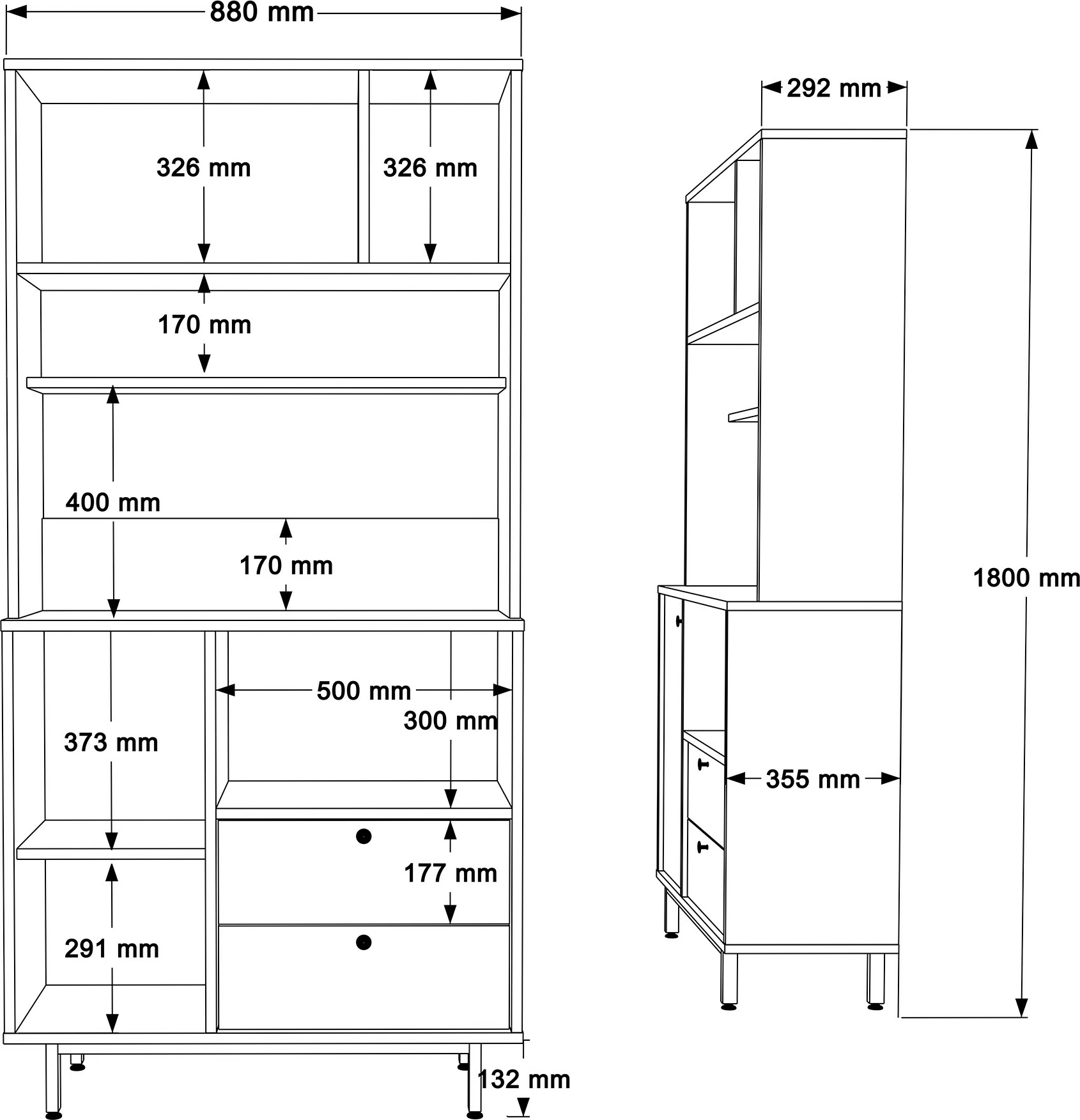 Večfunkcijska omara, hrast in zelena, Skye Decor, RE4-SY