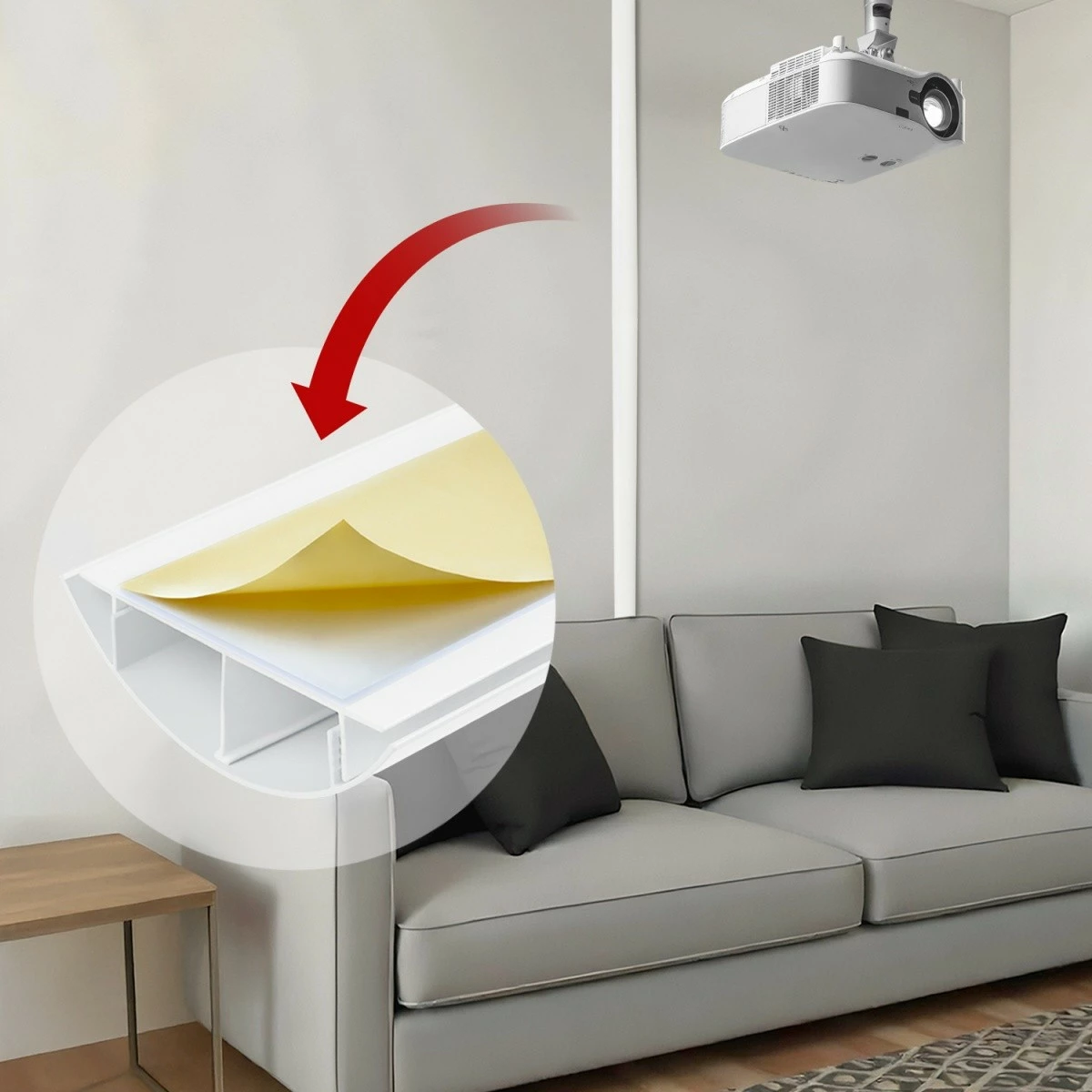 Aluminijasta kanaleta za kable Maclean MC-814 W, 75 cm, bela