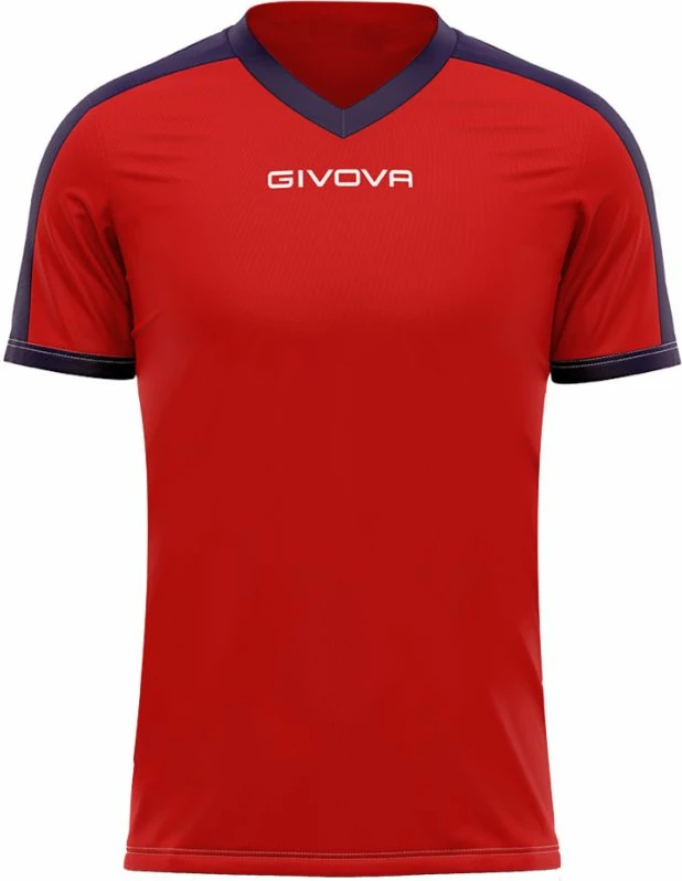Majica za moške, rdeča in temno modra, Givova Revolution Interlock M MAC04 1204
