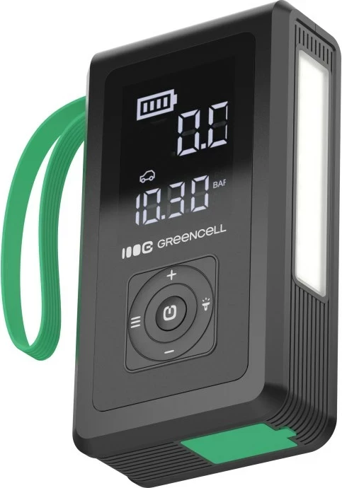 Powerbank 8000 mAh, črn s svetlo zelenimi detajli, Green Cell CJSGC03