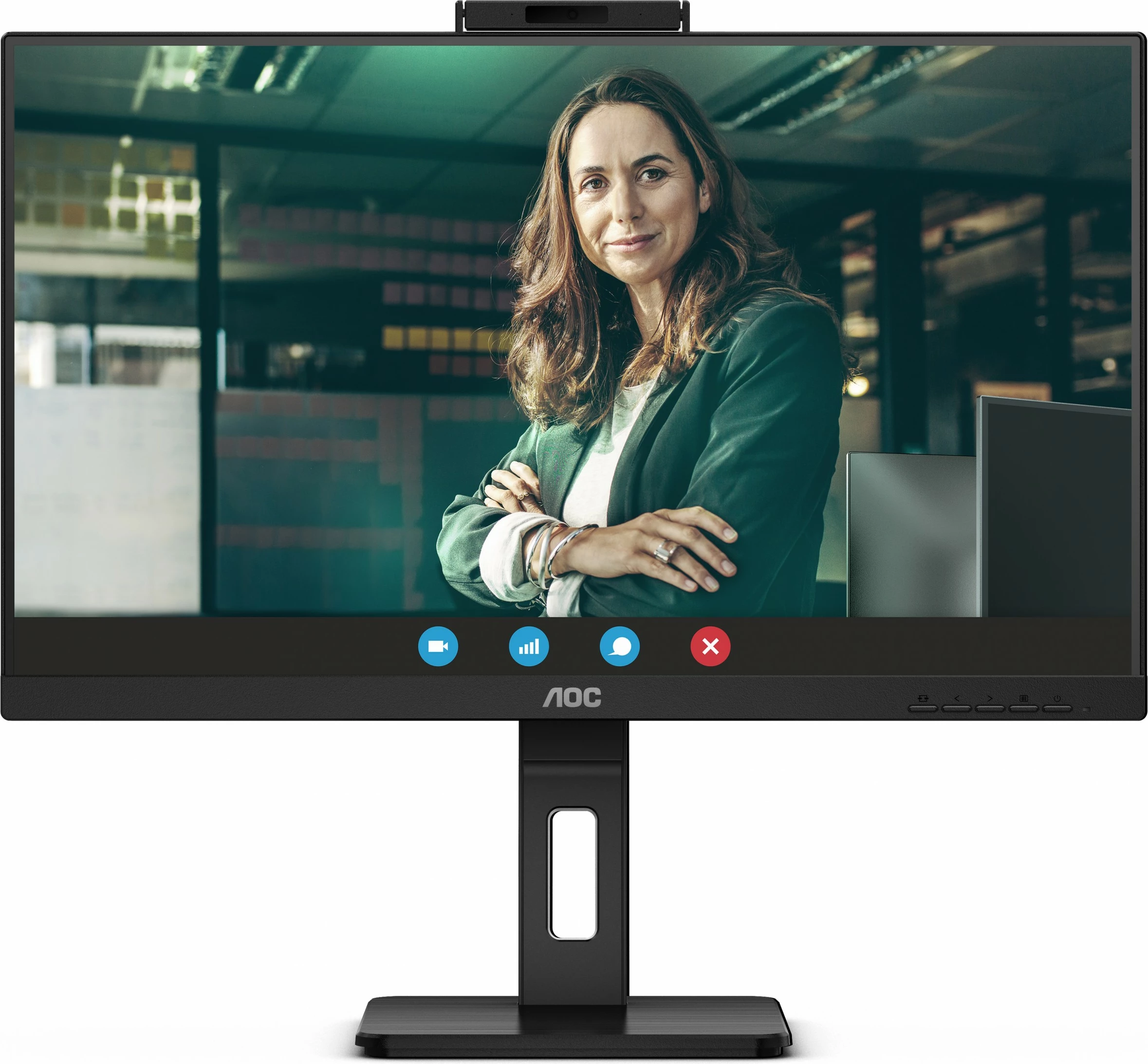 Profesionalen monitor 27" IPS QHD, AOC Q27P3QW, USB hub, kamera, črn