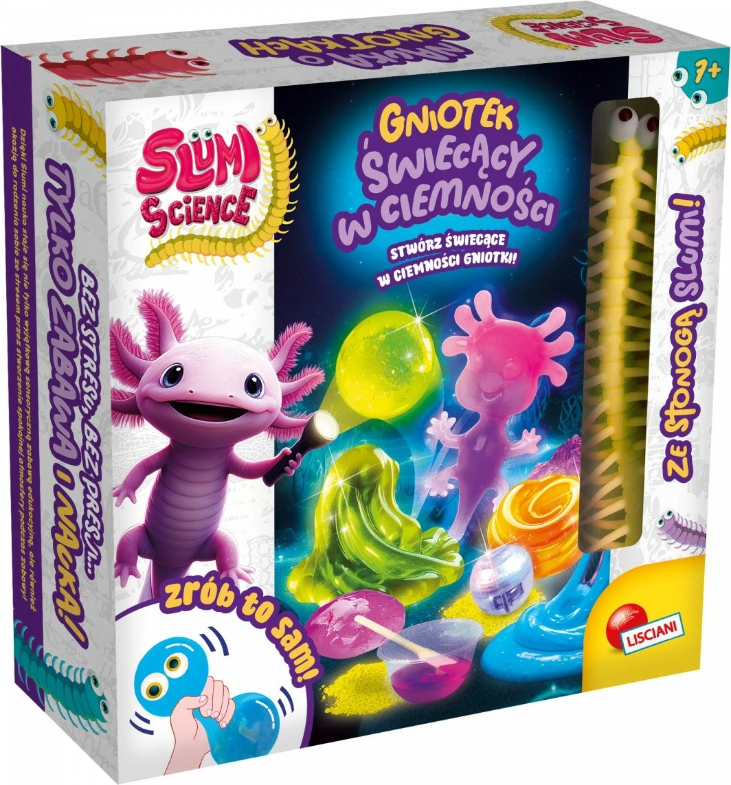 Set znanosti, Lisciani Slumi Science Glowing Putty in the Dark, večbarven