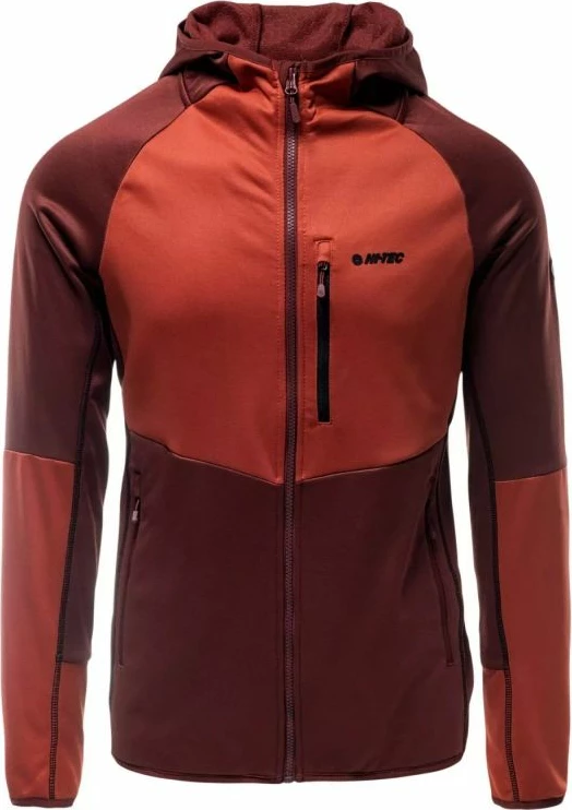 Duks s kapuco, Hi-Tec, črno-rdeč, moški
