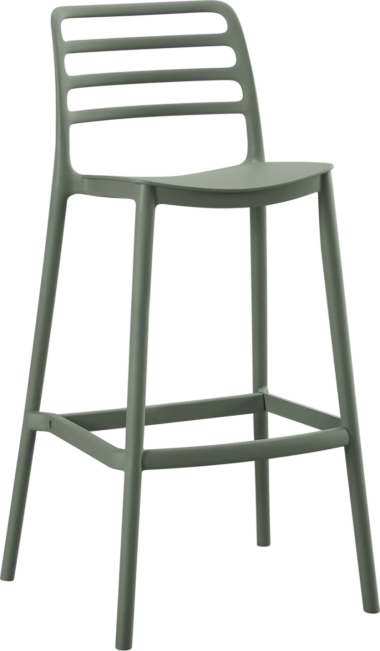 Barski stol iz polipropilena SNOD FH6099.07 olivno zelene barve 37,2x50x101,5H cm