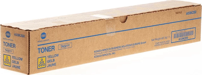 Toner kartuša Konica Minolta TN321Y A33K250 zmogljivost 25.000 strani, rumena
