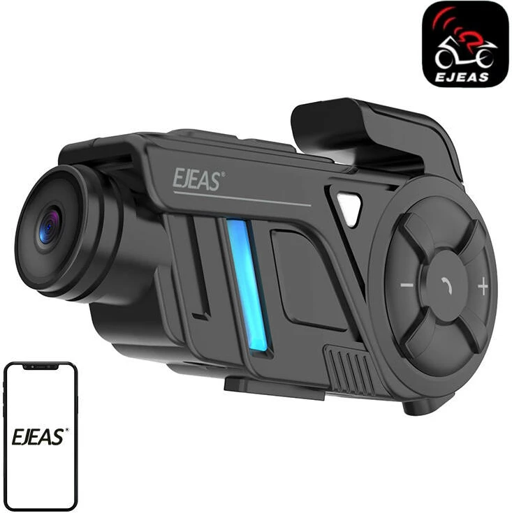 Interkom za motor EJEAS K1, Bluetooth 5.1, IP67, 2K, črn