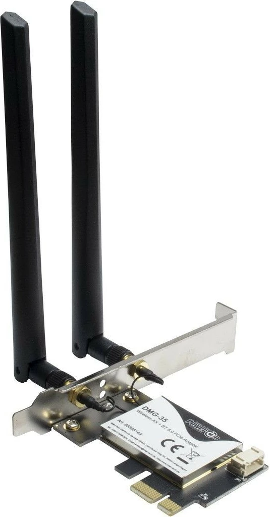 Adapter WLAN in Bluetooth, Inter-Tech DMG-35, PCI Express, 3000 Mbit/s, črn, srebrn