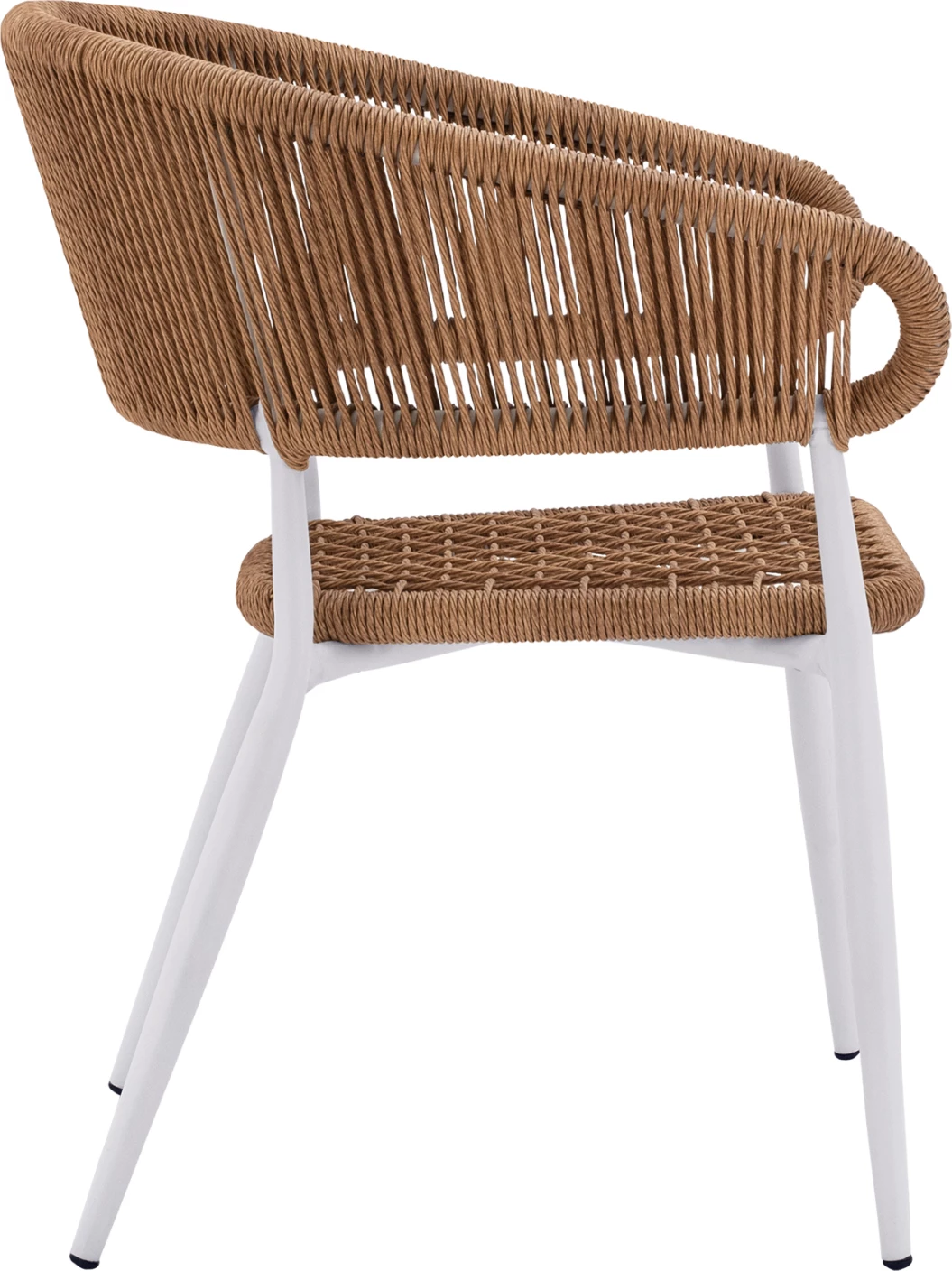 Aluminijasti naslanjač EULO FH5783.12 bel-sintetični ratan bež 55,5x63,5x78Hcm