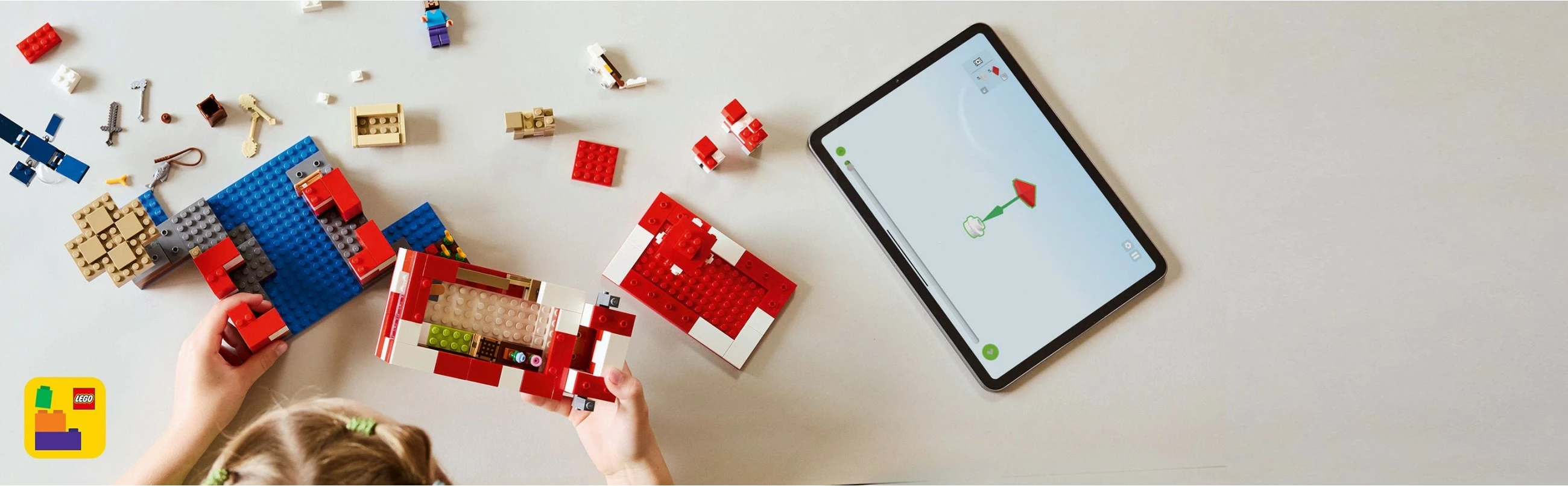 Set za gradnjo LEGO Minecraft 21270 Das Pilzkuh-Haus, 500 kosov, večbarvno