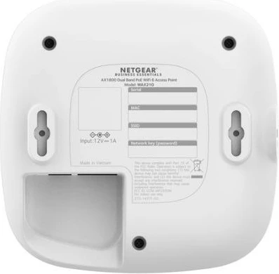 Brezžična dostopna točka NETGEAR WAX210, WiFi 6, 1800 Mbit/s, bela