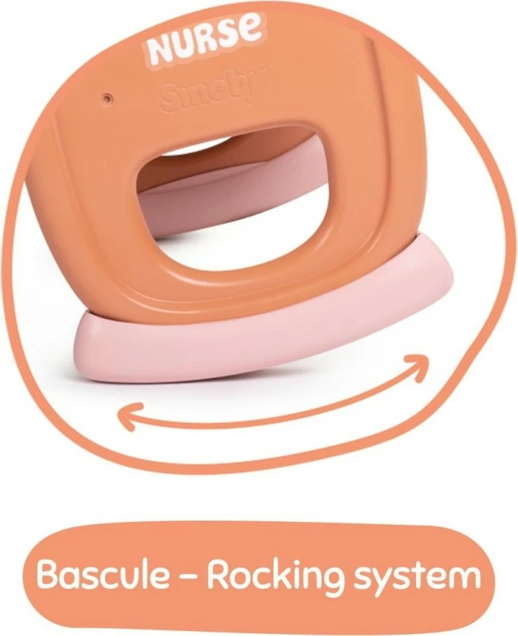 Igralna posteljica Smoby Baby Nurse 7600220391, iz reciklirane plastike, rjava/roza/bela