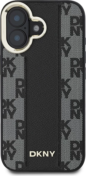 Ovitek za telefon MagSafe, ekološko usnje, črn DKNY za iPhone 16 Plus