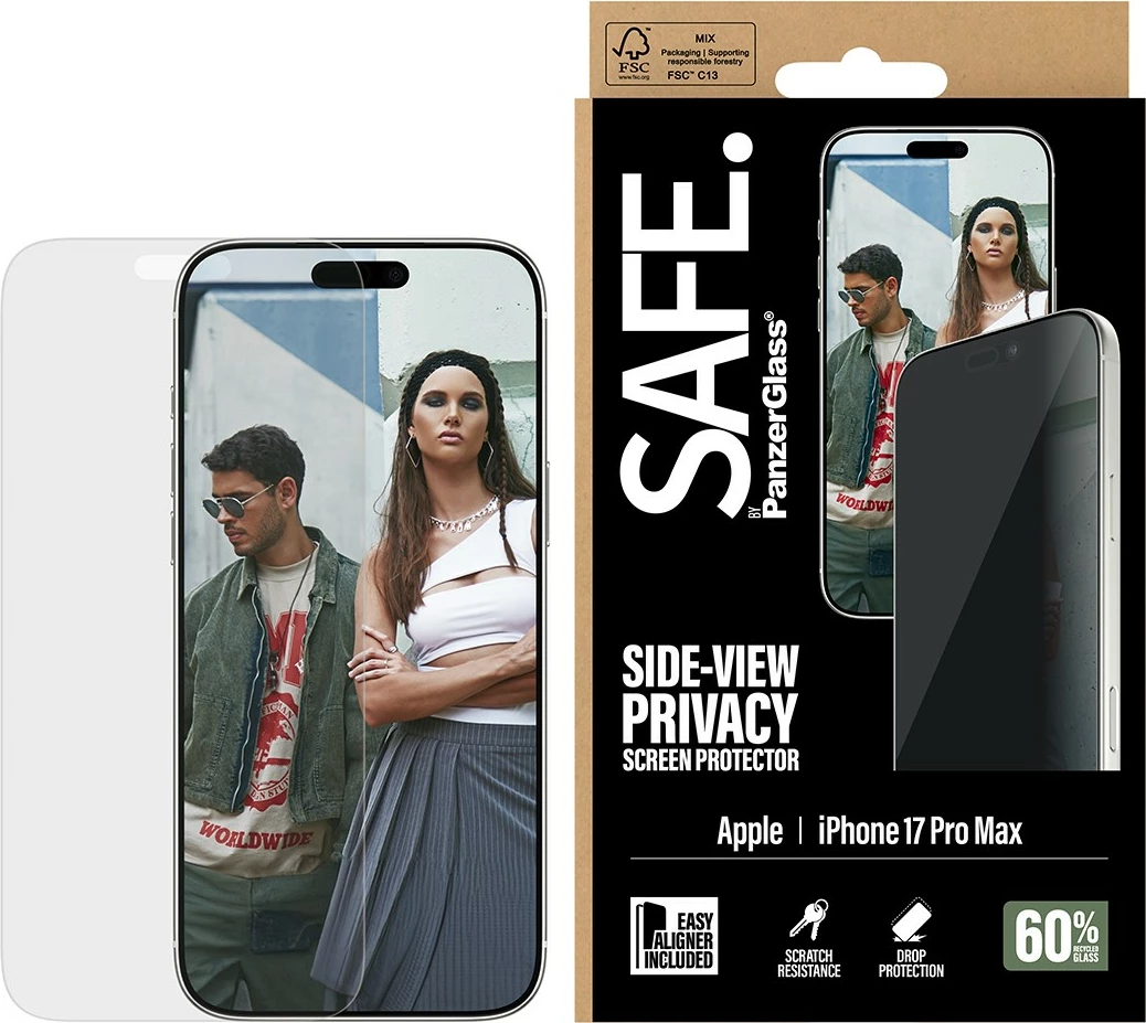 Zaščitno steklo za zasebnost PanzerGlass SAFE za iPhone 17 Pro Max