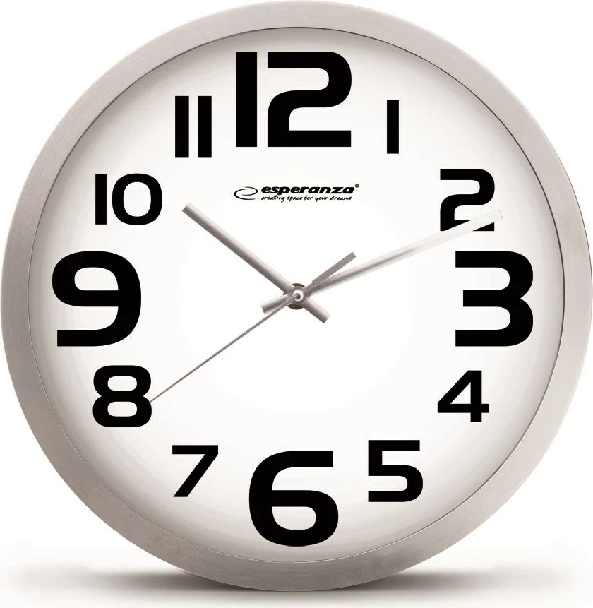 Stenska ura ovalna, Esperanza EHC013W, kvarčna, črna