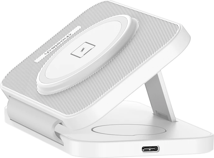 3-v-1 brezžični polnilec Choetech T616-F, bel