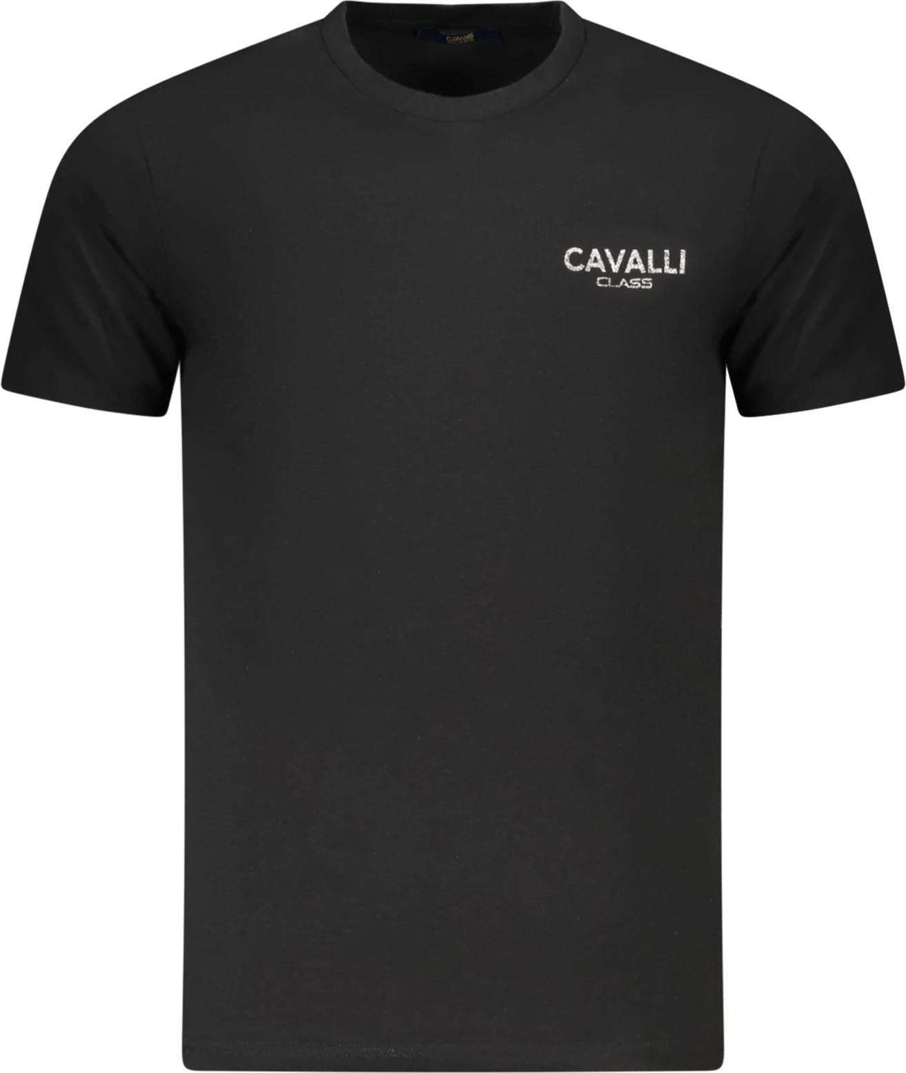 Majica za moške z kratkimi rokavi, črna CAVALLI CLASS