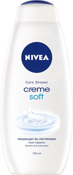 Negovalni tuš gel z mandljevim oljem Nivea Creme Soft Care, 750 ml
