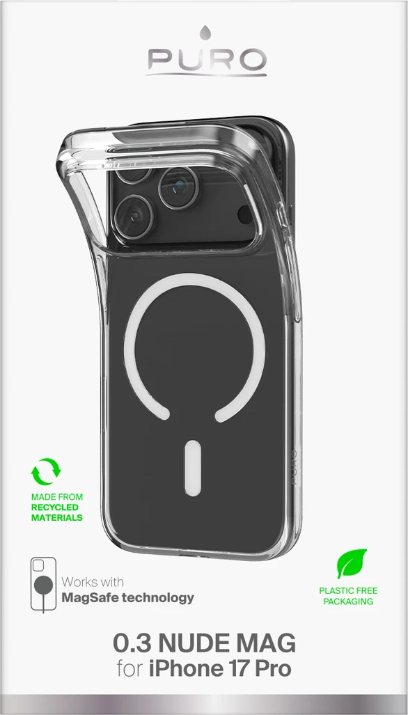 Ultra-tanek ovitek za telefon Puro 0.3 MAG TPU za iPhone 17 Pro Max, prozoren