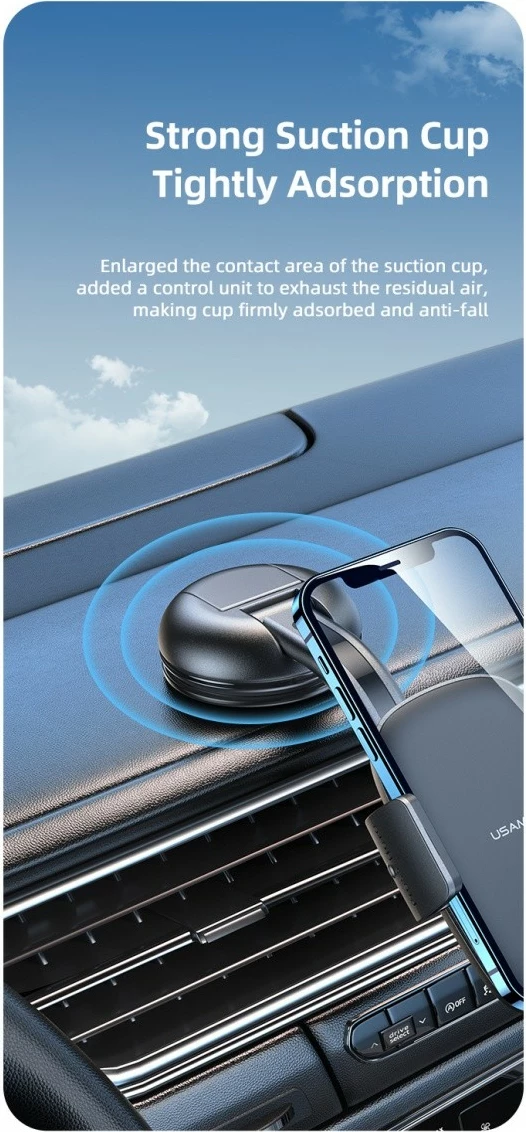 Držalo za telefon za avto USAMS US-ZJ063, črno