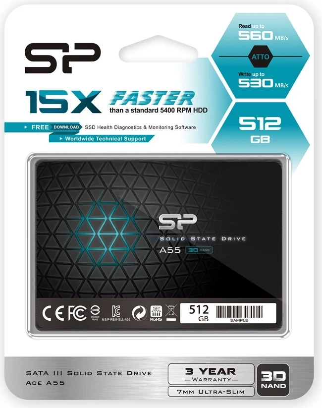 SSD 2,5", 512 GB Silicon Power Ace A55