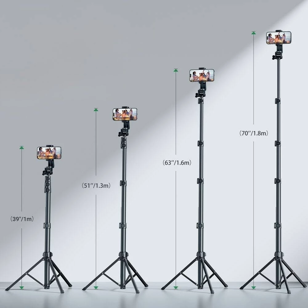 Selfie palica z integriranim stojalom in daljinskim upravljalnikom UGREEN LP680, 1,8 m, črn