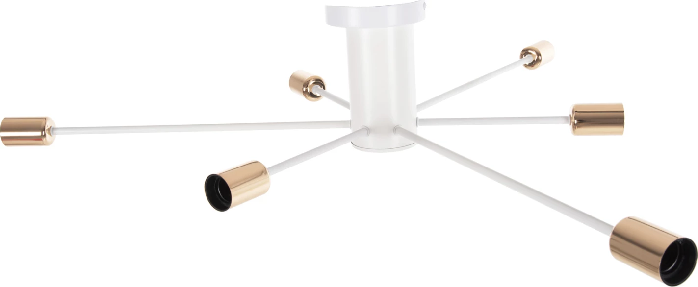 Stropna viseča svetilka s 6 svetili FH4123 bela kovina 77x77x18H cm