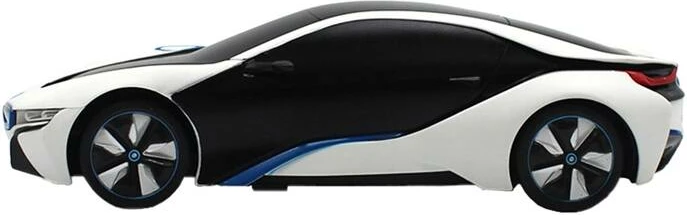 Avtomobil na daljinsko upravljanje, občutljiv na UV, bel/rumen RASTAR BMW i8, 1:24