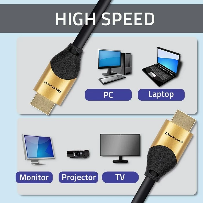 Ultra high speed HDMI kabel 8K, 2 m, pozlačen - Qoltec 50355