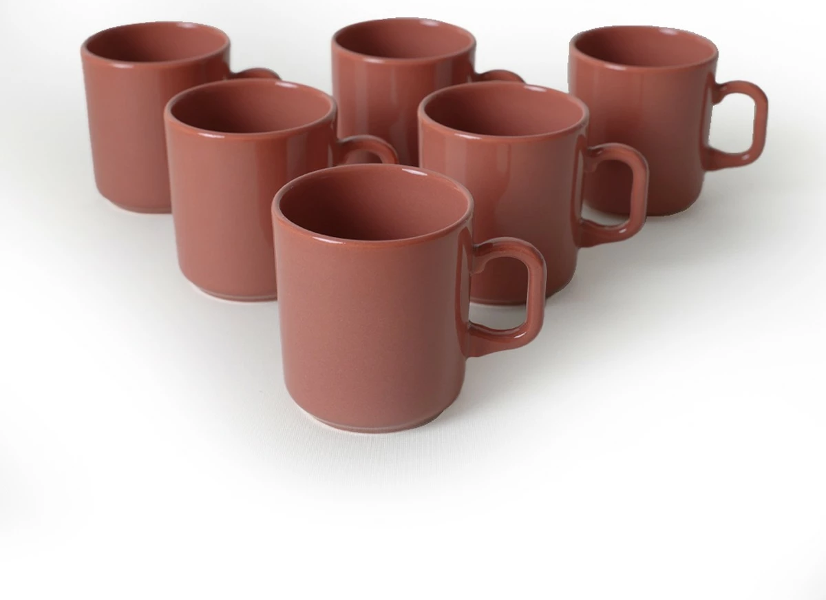 Set skodelic za čaj (6 kosov) Hermia Concept X00017625, rdeče in rjave