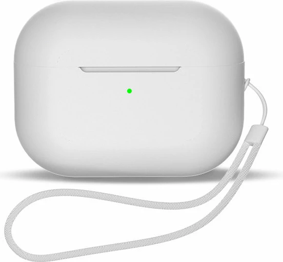 Silikonski ovitek za AirPods 1/2 z zapestnim trakom, bel, Hurtel