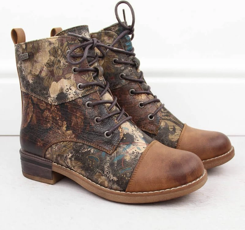 Izolirani ženski škornji Rieker, rjavi