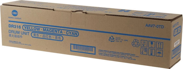 Enota bobna, Konica Minolta DR316, AAV70TD, zmogljivost 105.000 strani, standardna velikost, cijan magenta rumena