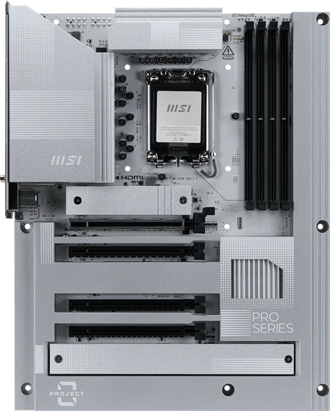 Matična plošča MSI PRO Z890-S WIFI PZ, Intel, LGA 1851, 256 GB, DDR5-SDRAM, srebrna/bela