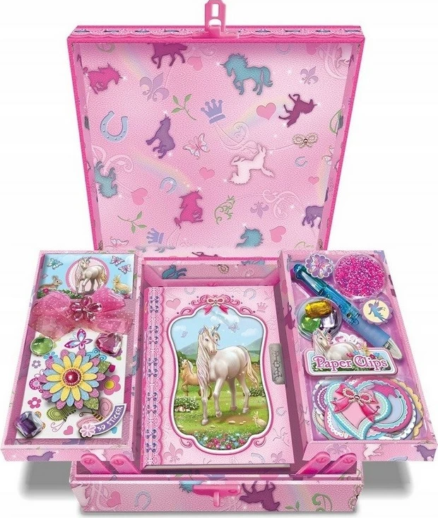 Kreativni set s dekorativno škatlo, samorog, za deklice, Pulio Pecoware