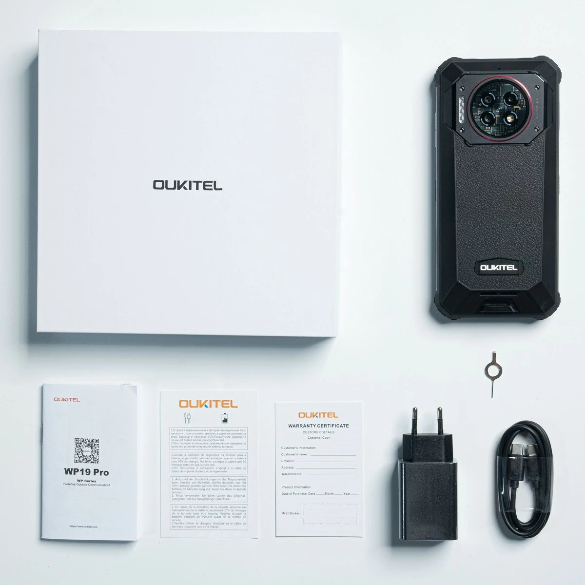 Pametni telefon OUKITEL WP19 Pro, 8/256 GB, črn