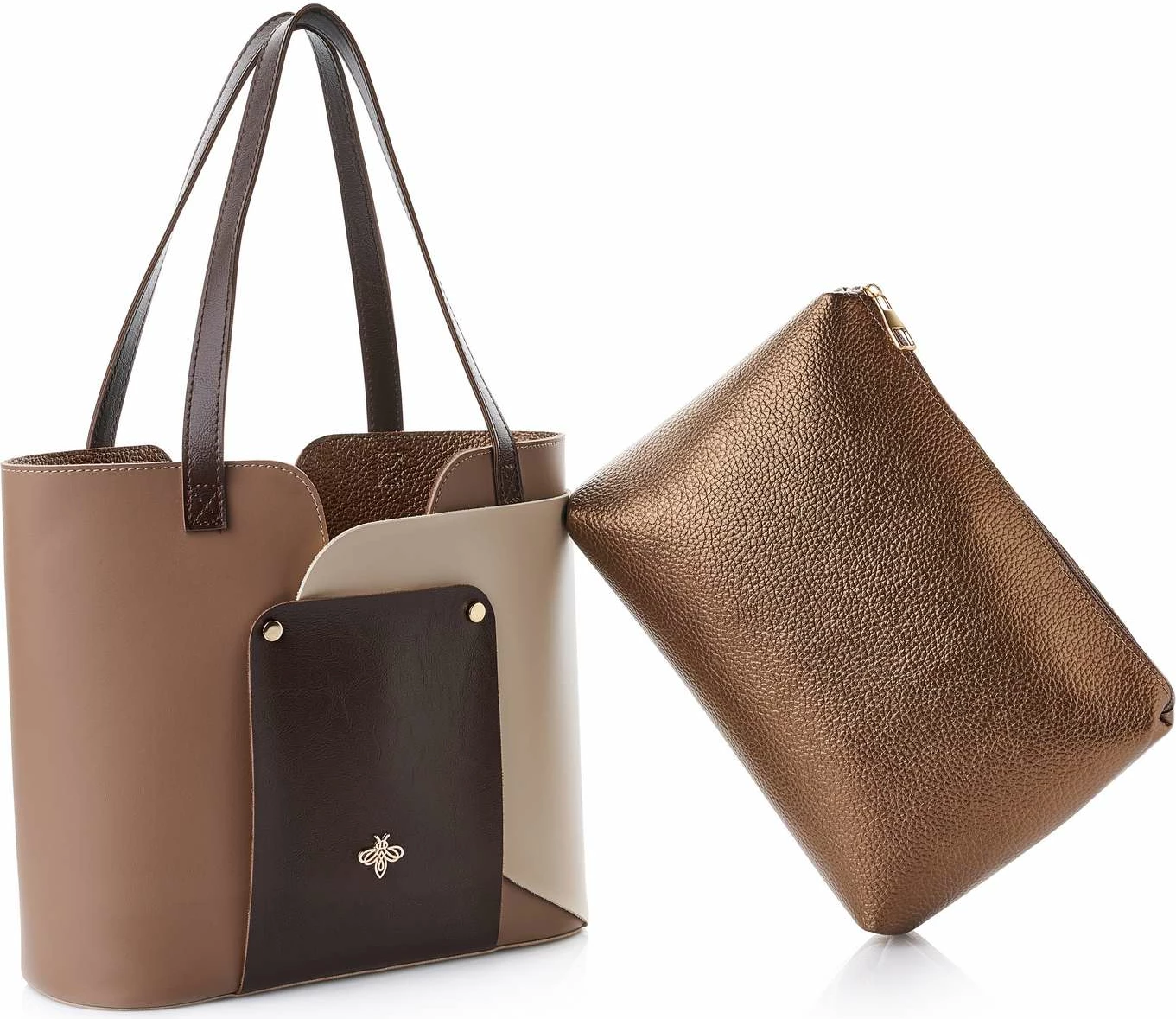 Tote torba, mink in krem, Lucky Bees, 1292