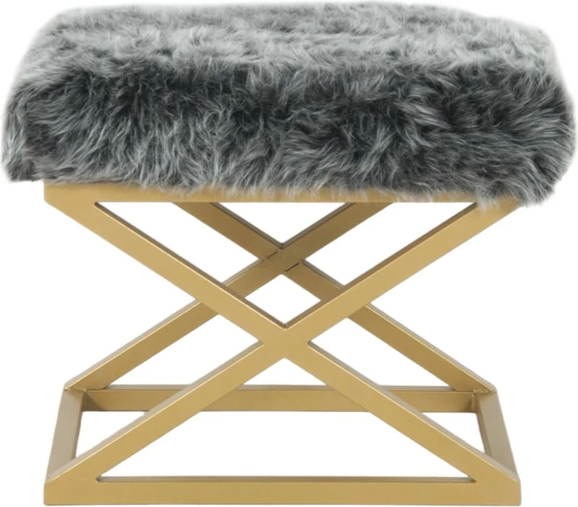 Taburet pliš Capraz, zlat, siv — Atelier del Sofa
