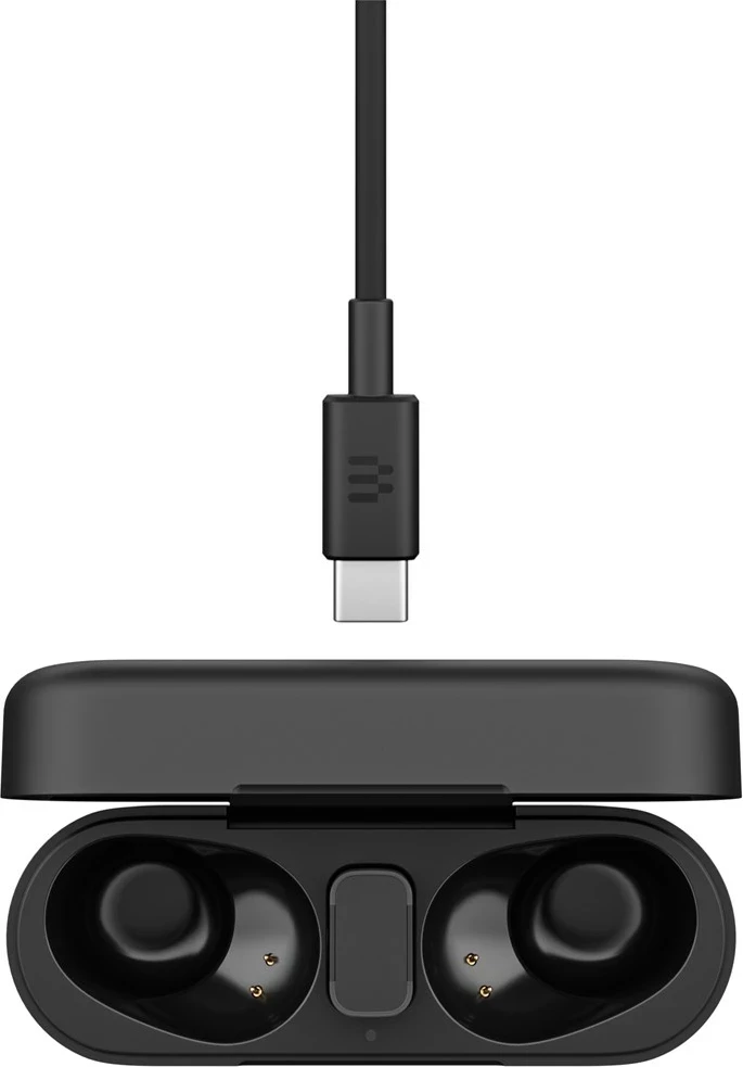 Pravi brezžični slušalke EPOS ADAPT E1TWS, Bluetooth 5.3, črne, s polnilno škatlico