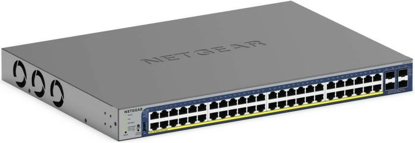 Stikalo Netgear GS752TXP, 48 priključkov GE PoE+, 4 SFP+, rackmount, upravljanje v oblaku