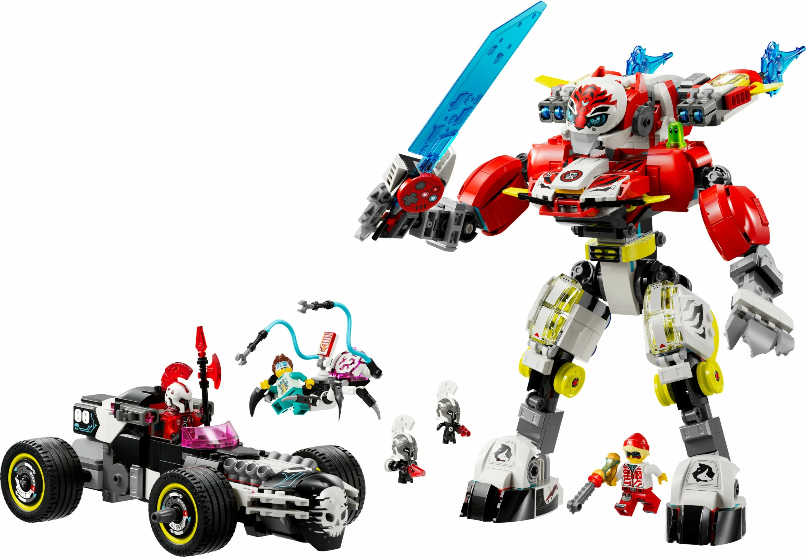Set za gradnjo Cooper Tiger-Mech & Zero Hot Rod, LEGO DREAMZzz 71497, 1006 kosov, večbarven