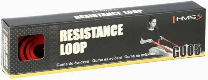 Elastični trak za vadbo HMS GU05, rdeč