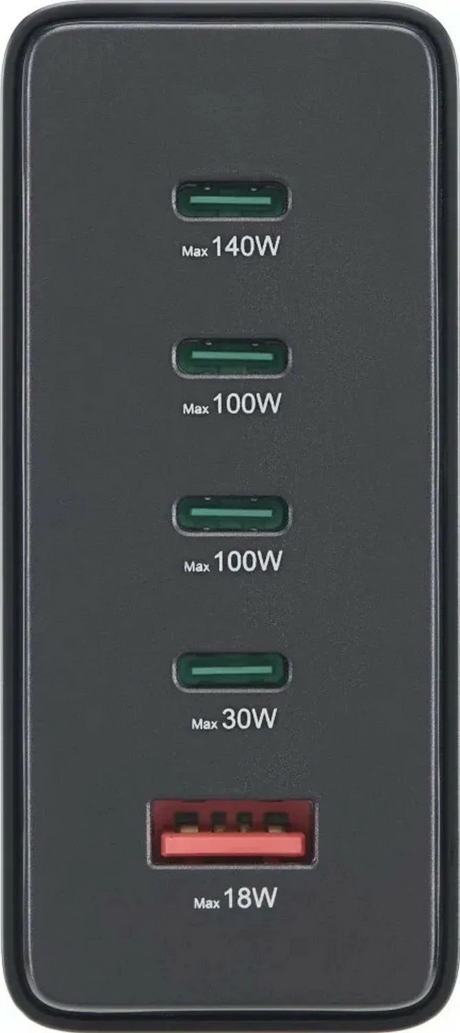 Stojalo za polnjenje, 240 W, 4× USB-C, 1× USB-A, Hama, črno