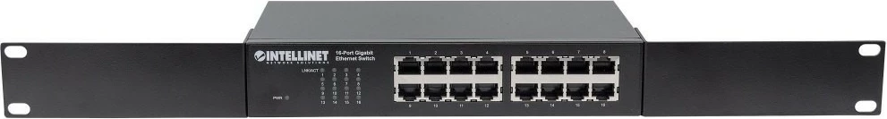 16-portno Gigabit stikalo Intellinet 561068, za 19'' rack, črno