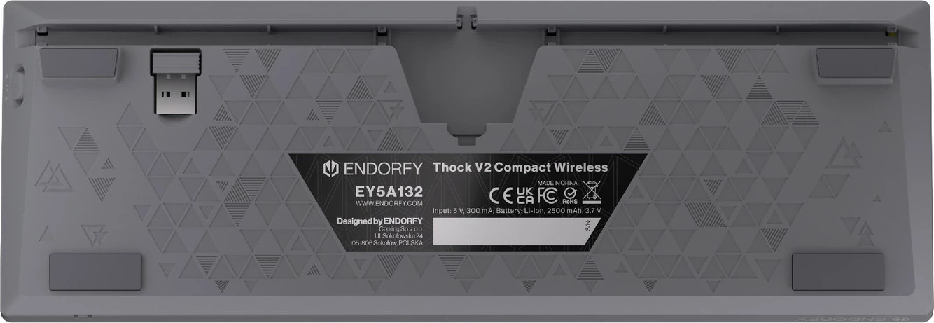 Mehanska tipkovnica Endorfy Thock V2 Compact Wireless, 60 %, RGB, siva