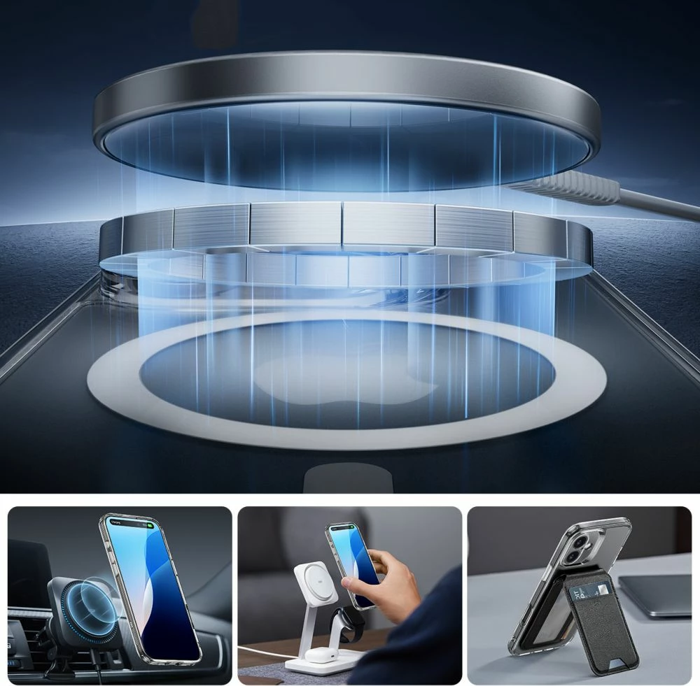 Prozoren zaščitni komplet HaloLock za iPhone 16, ESR Classic Pro, z MagSafe in zaščitnim steklom