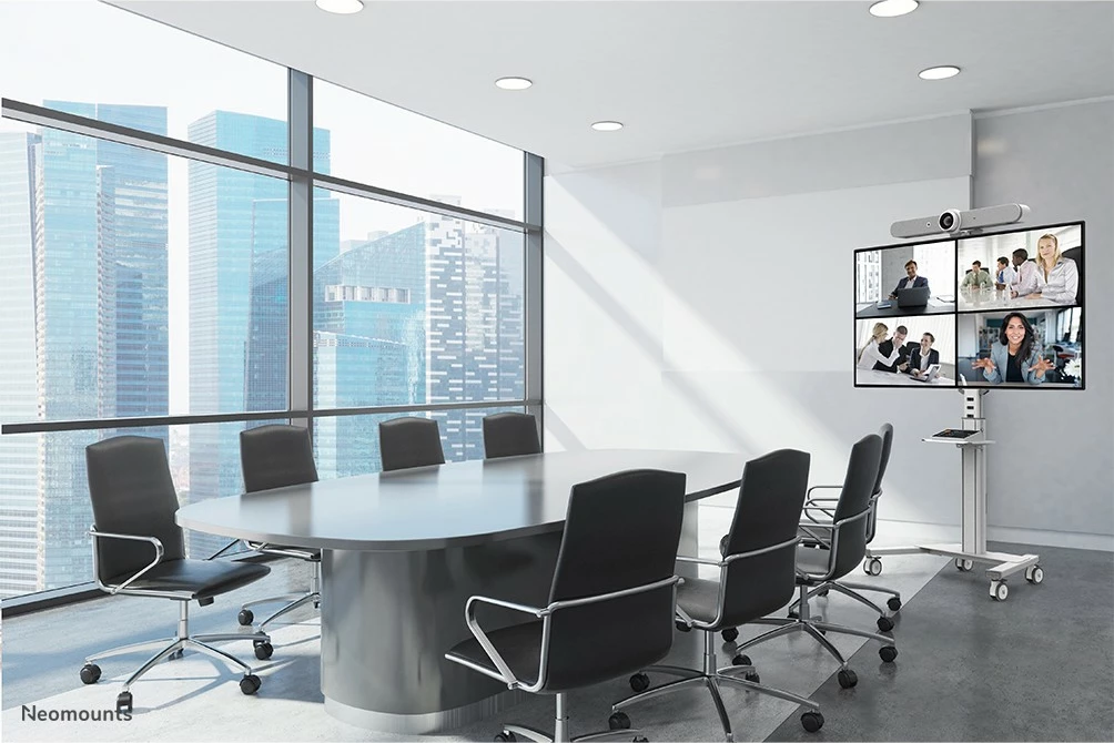 Prenosni voziček za TV, Neomounts Newstar FL50S-825WH1, za zaslone 37–75 inčev, nastavljiva višina, bela