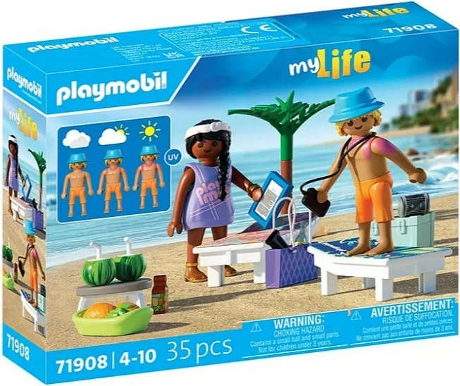 Igralni set z figurami in plažnimi dodatki Playmobil My Life 71908, plastika