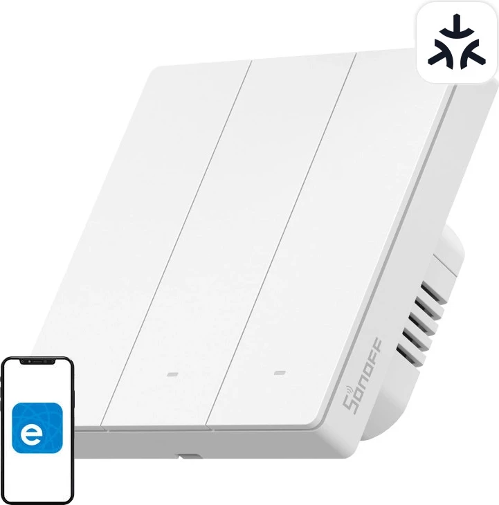 Pametno stikalo Sonoff M5-3C-86W, 3-kanalno, belo