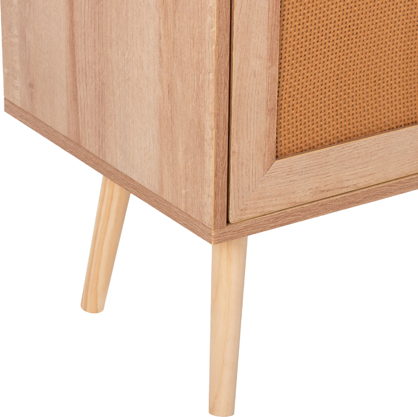 TV stojalo iz melamina z ratanovimi vrati COLM FH9223.11 naravna barva 120x39x56,5Hcm