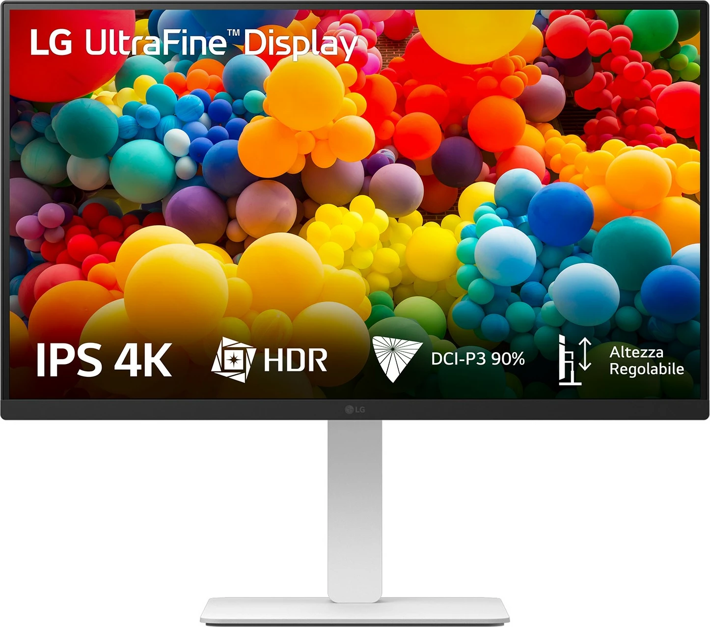 27" 4K UHD IPS monitor z HDR10, LG UltraFine 27US550-W, bel